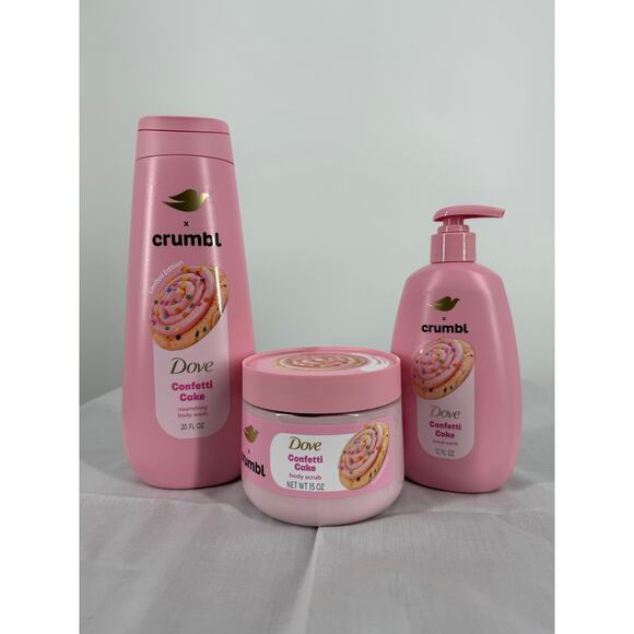 NEW-Limited Edition Dove x Crumbl Confetti Cake Combo Pack - Picture 1 of 4